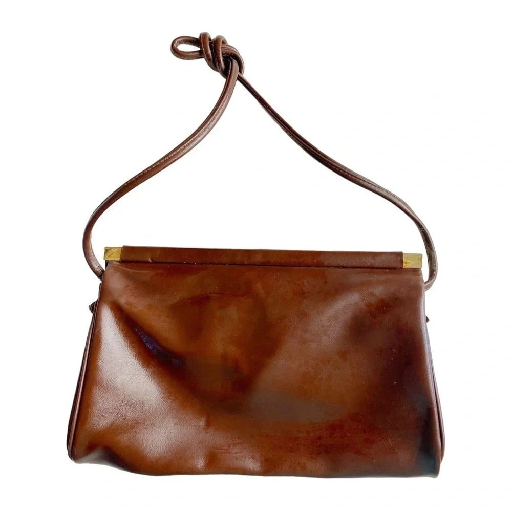 Vintage Brown Shoulder Clutch Purse - Picture 4 of 4